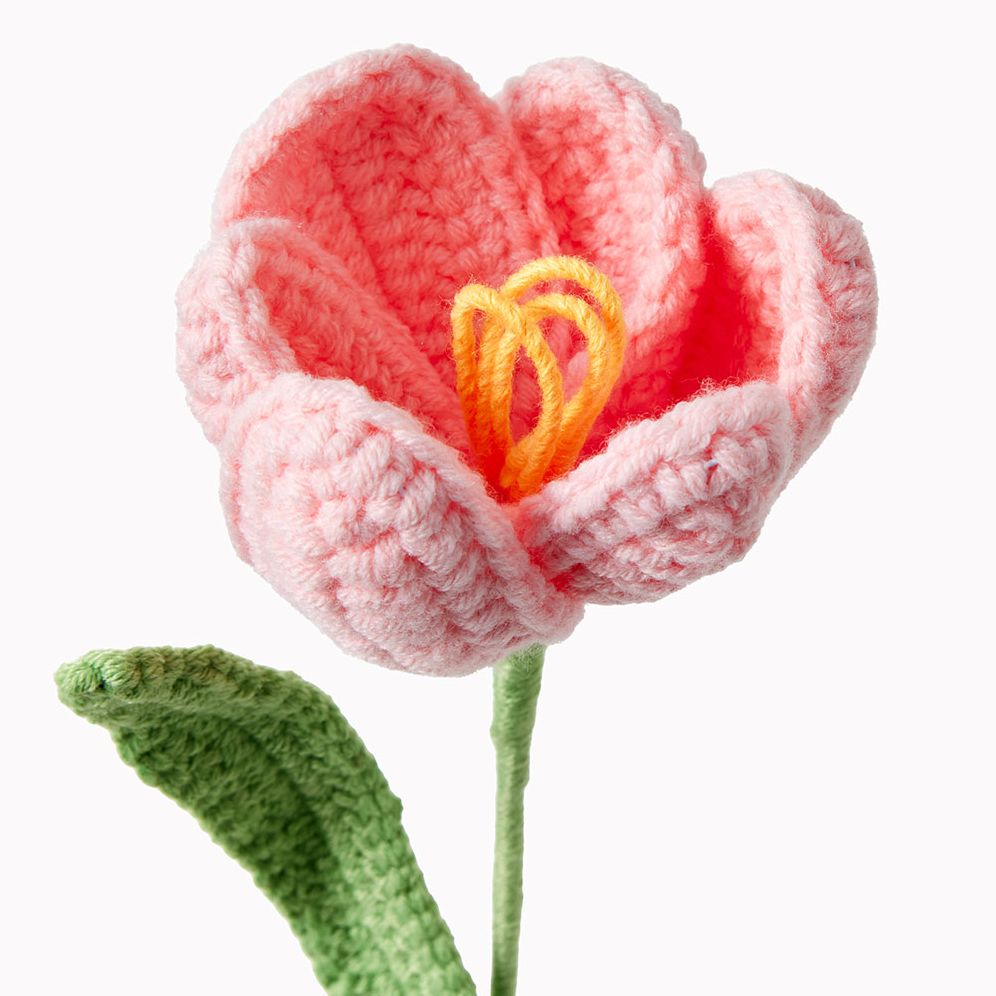 Light Pink Tulip Crochet Flower