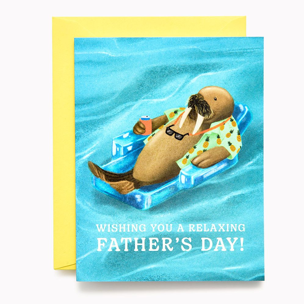 Relaxing Walrus Father's Day Card