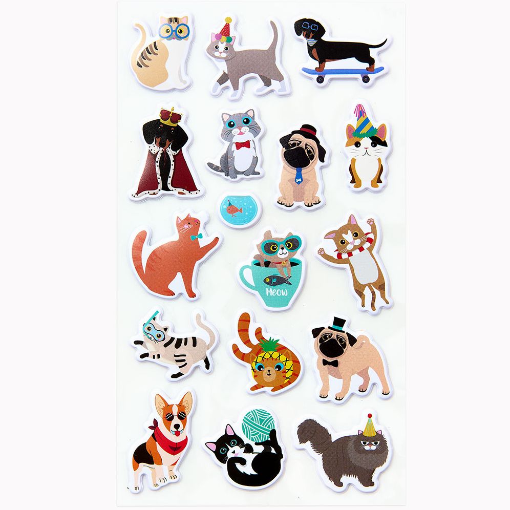 Cats & Dogs Dressed Up Sticker Sheet