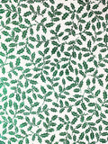 Holiday Glitter Leaves Handmade Paper