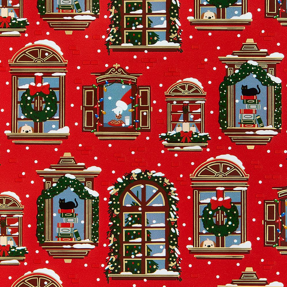 Holiday Windows Stone Wrapping Paper