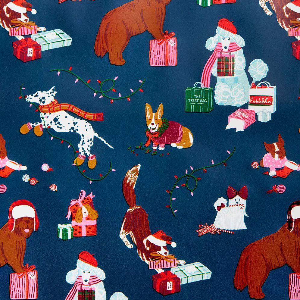 Festive Dogs Stone Wrapping Paper
