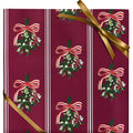 Mistletoe Stripes Stone Wrapping Paper
