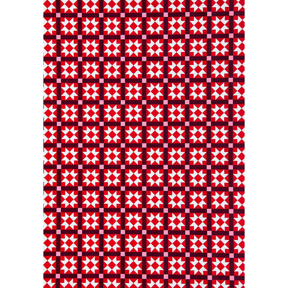 Red Quilt Textured Wrapping Paper