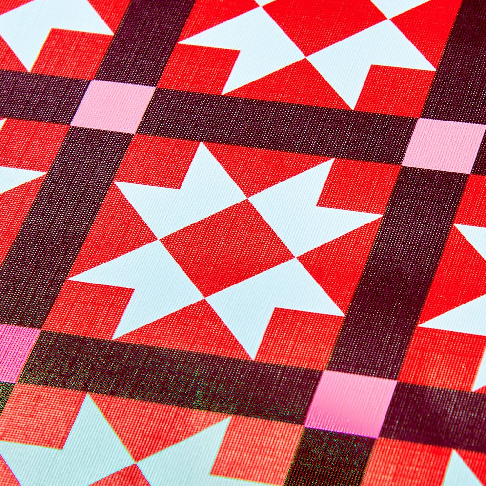 Red Quilt Textured Wrapping Paper