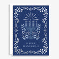 Silver Menorah Hanukkah Card