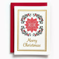 Christmas Poinsettia Letterpress Stationery Set