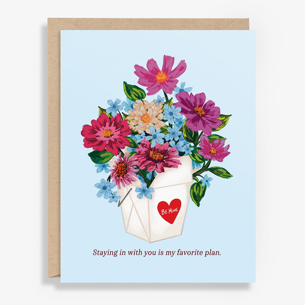 Takeout Flowers Valentine's Day Card