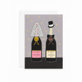 Just Married Champagne Specialty Glitter Wedding Card