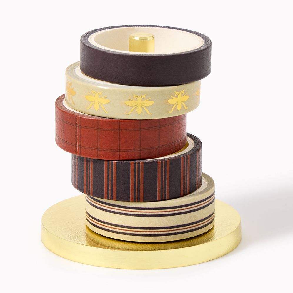 Choc Stripe Paper Wasp Washi Set & Stand