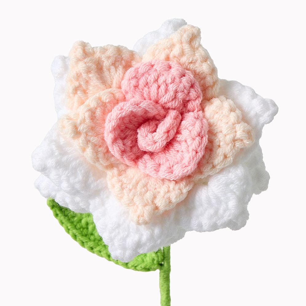 Pale Pink Rose Crochet Flower
