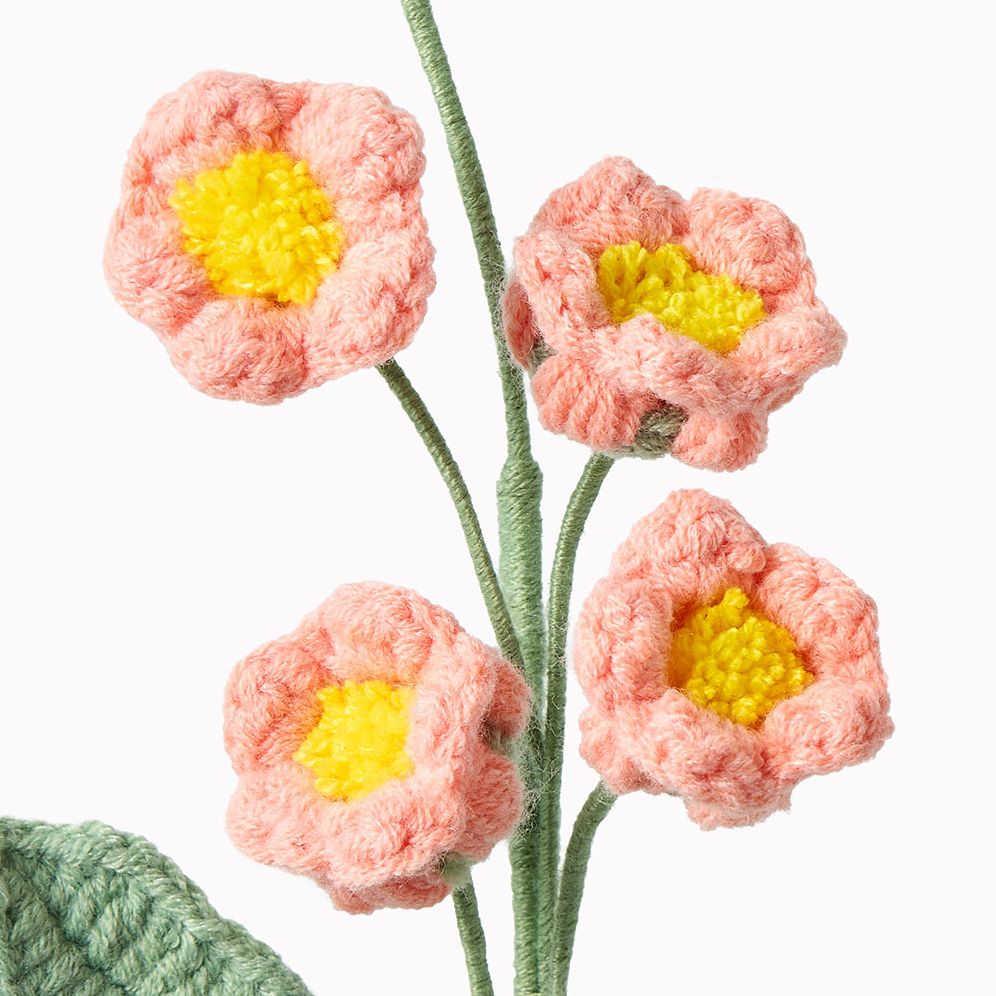 Orange Lily of the Valley Crochet Flower