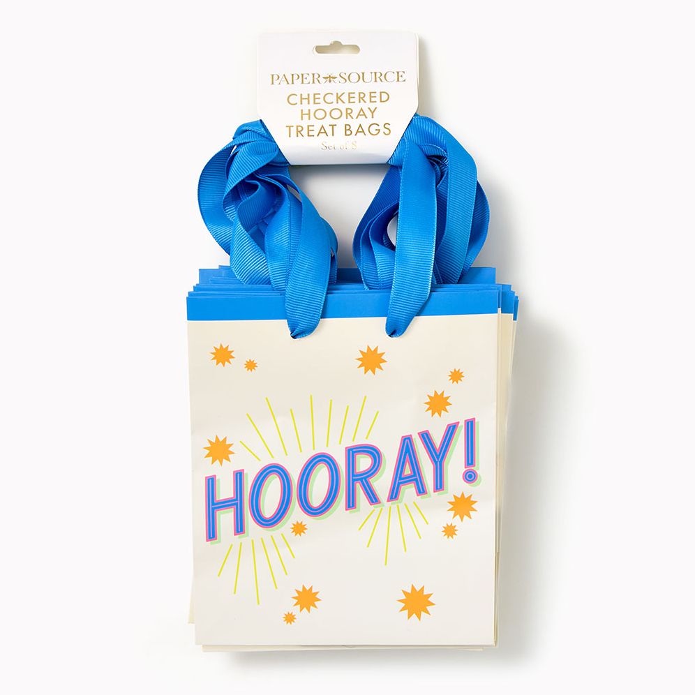 Checkered Hooray Treat Bags Set of 8