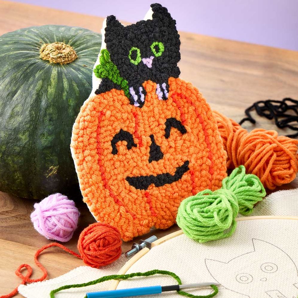 Cat & Pumpkin Punch Needle Kit