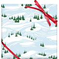 Snowhill Trees Pearlized Art Wrapping Paper