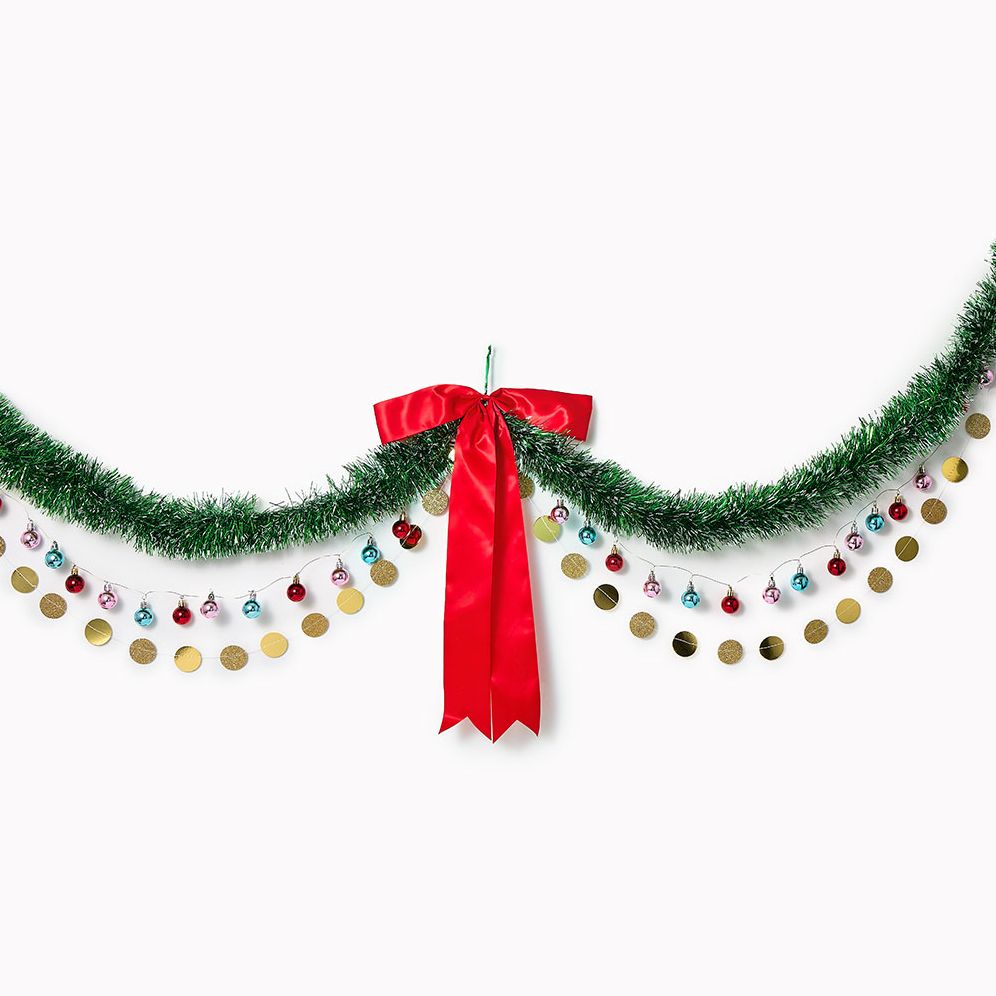 Tinsel and Ornament Garland