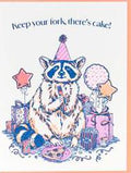 Keep Your Fork Raccoon Birthday Card