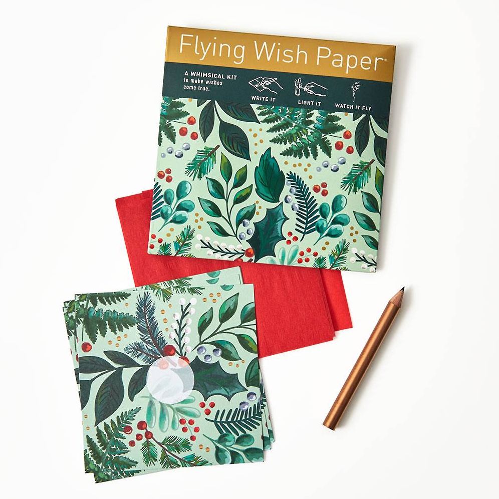 Holly Print Flying Wish Paper