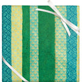 Green Patchwork Stripes Handmade Paper