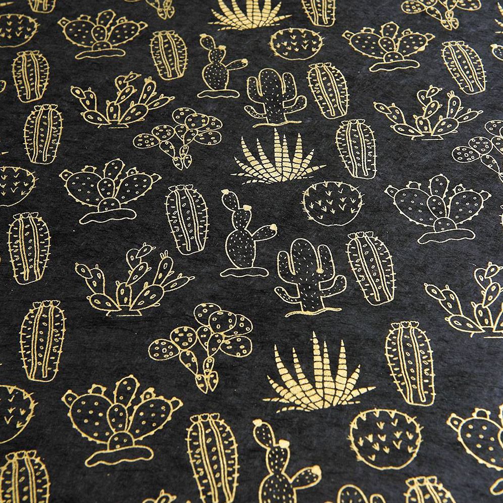 Gold Cacti Handmade Paper