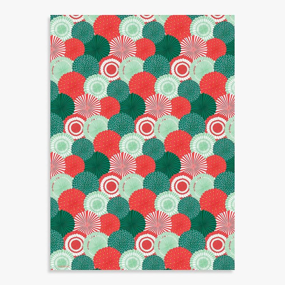 Christmas Paper Fans Wrapping Paper