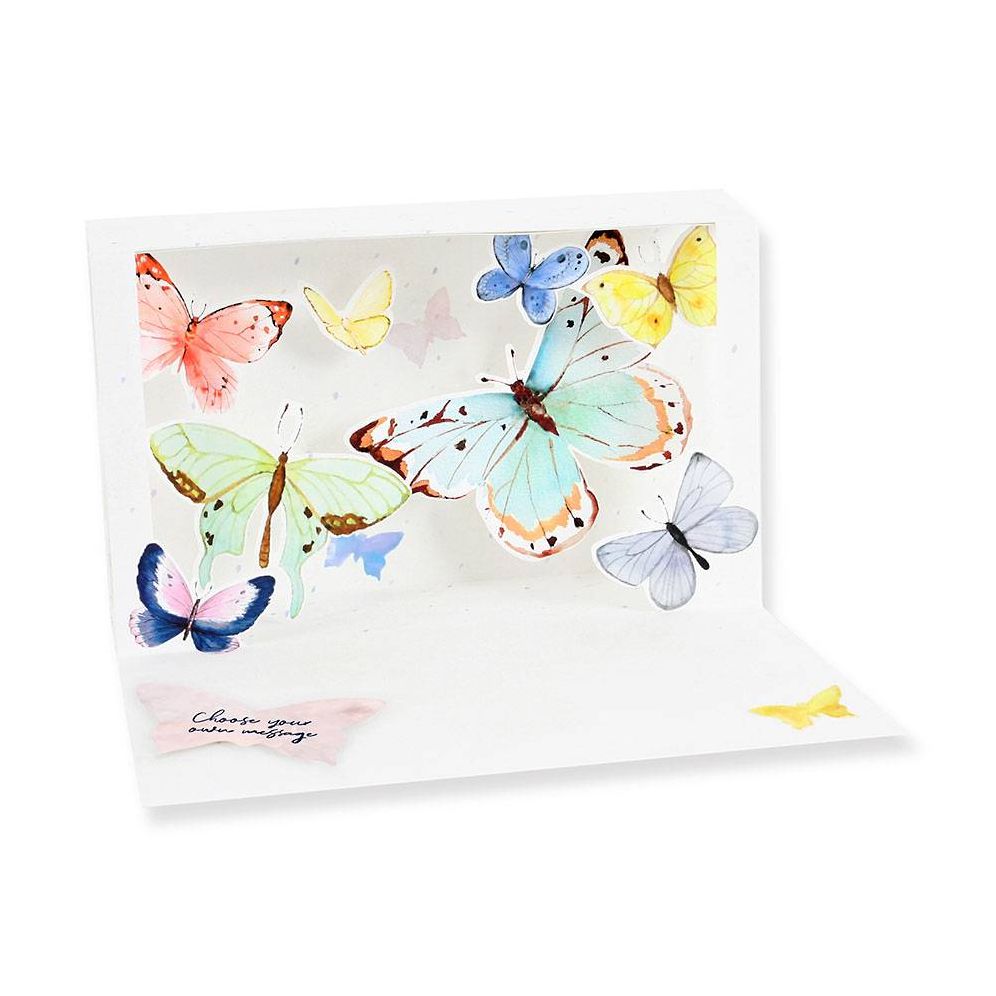 Popup Golden Butterflies Shadowbox Greeting Card
