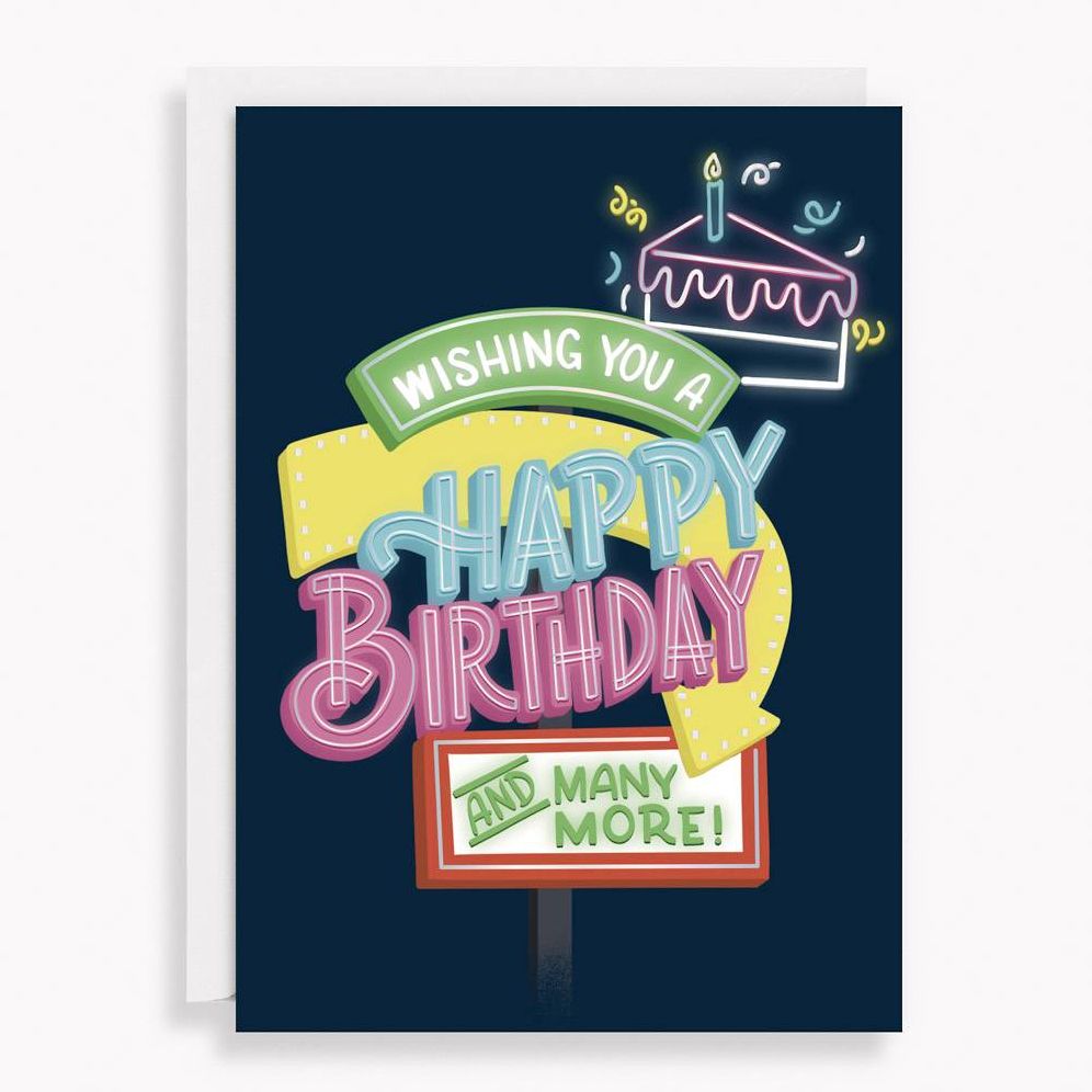 Neon Signs Birthday Card