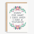 Sorry Cross Stitch Mother's Day Card