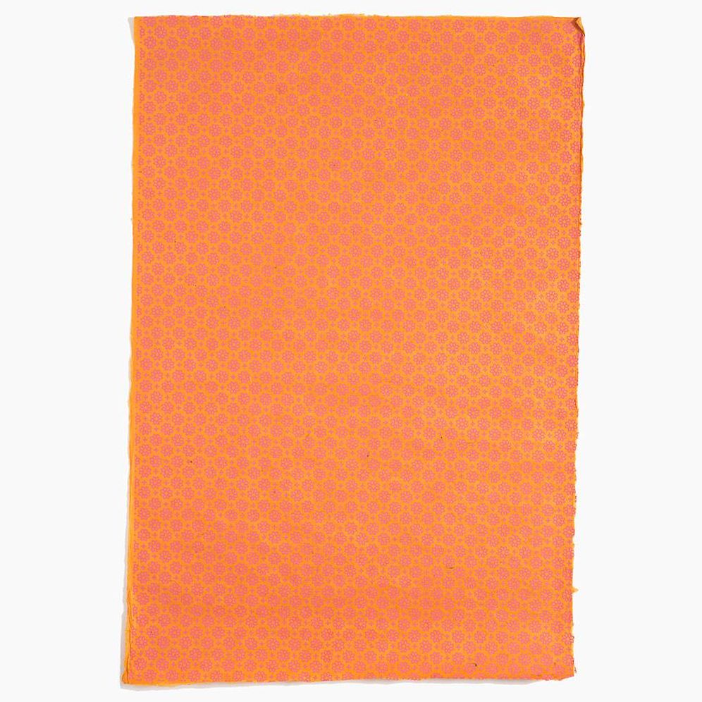 Orange Magenta Blossoms Handmade Paper