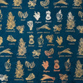 Metallic Herbs on Dark Teal Handmade Paper