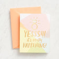 Gold Foil Yesss Engagement Greeting Card