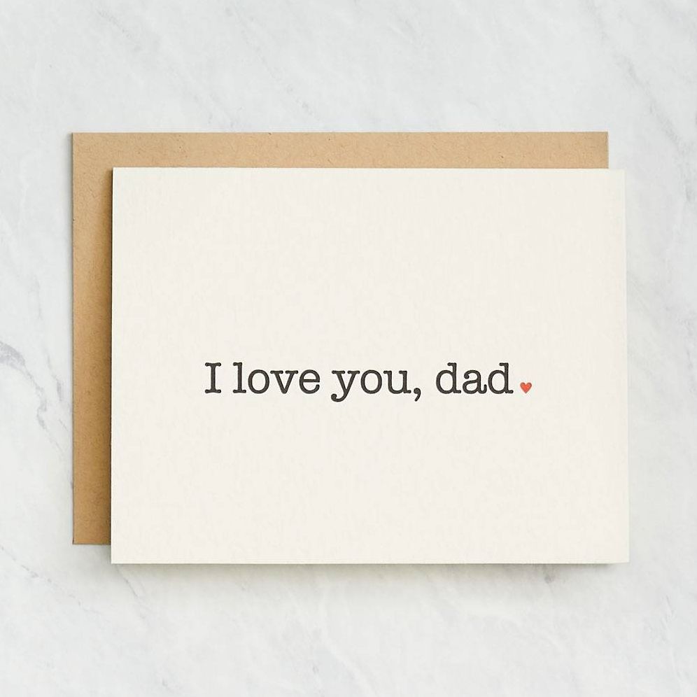 I Love You Dad Father's Day Letterpress Card