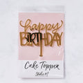 Gold Happy Birthday Cake Topper