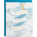 Welcome Baby Boy Gold Foil Baby Card