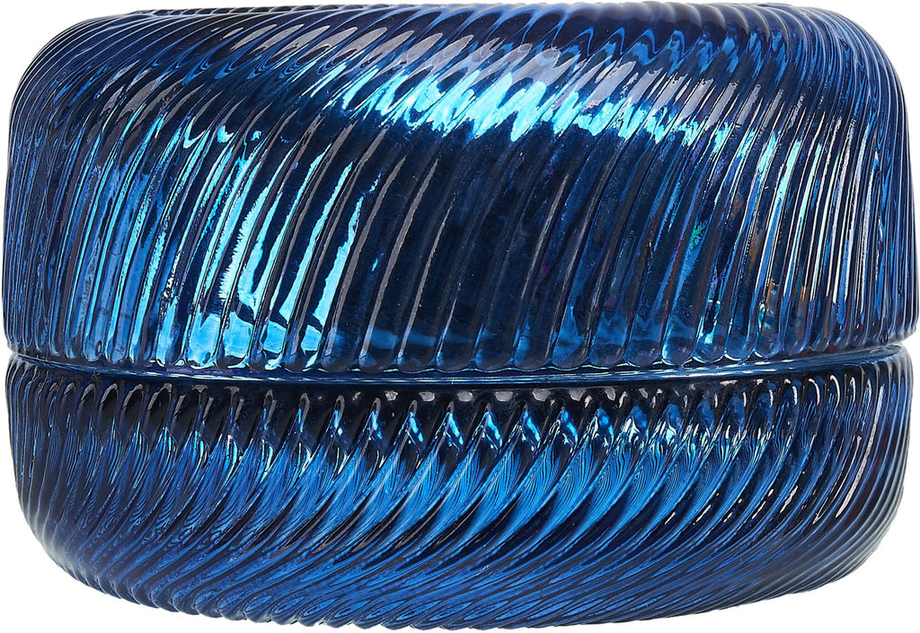 Snowflake Wonderland Blue Glass Candle