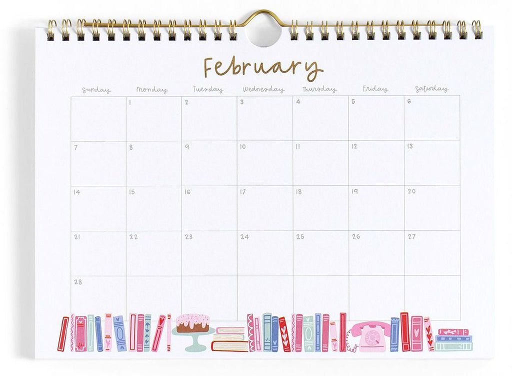 2027 Book Lover's Spiral Wall Calendar