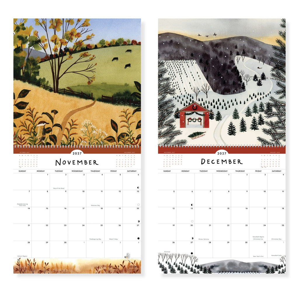 2027 Ode to Joy Watercolor Landscape Wall Calendar