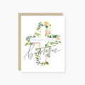 Floral Cross Baptism Card
