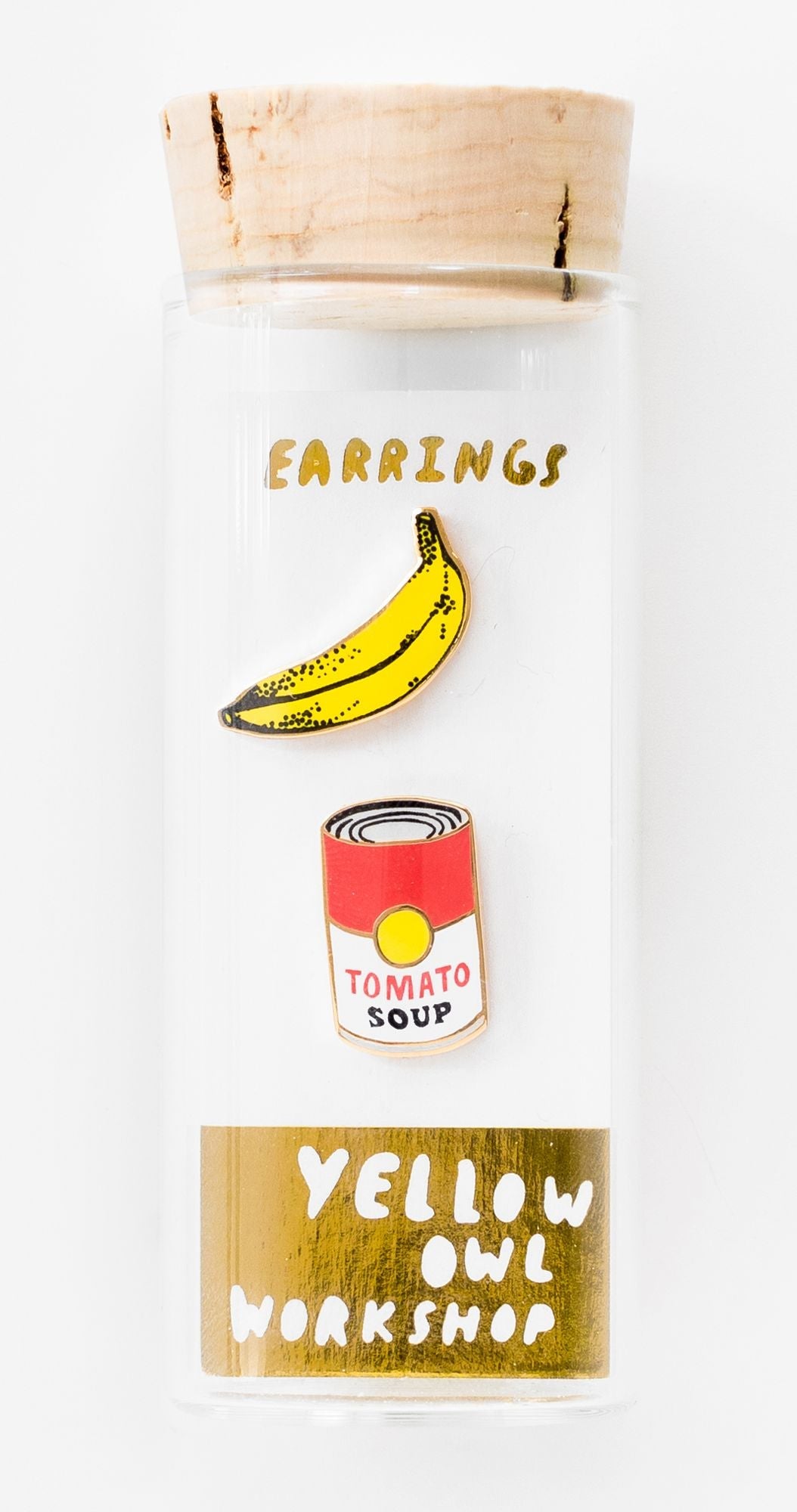 Pop Art Banana/Soup Stud Earrings