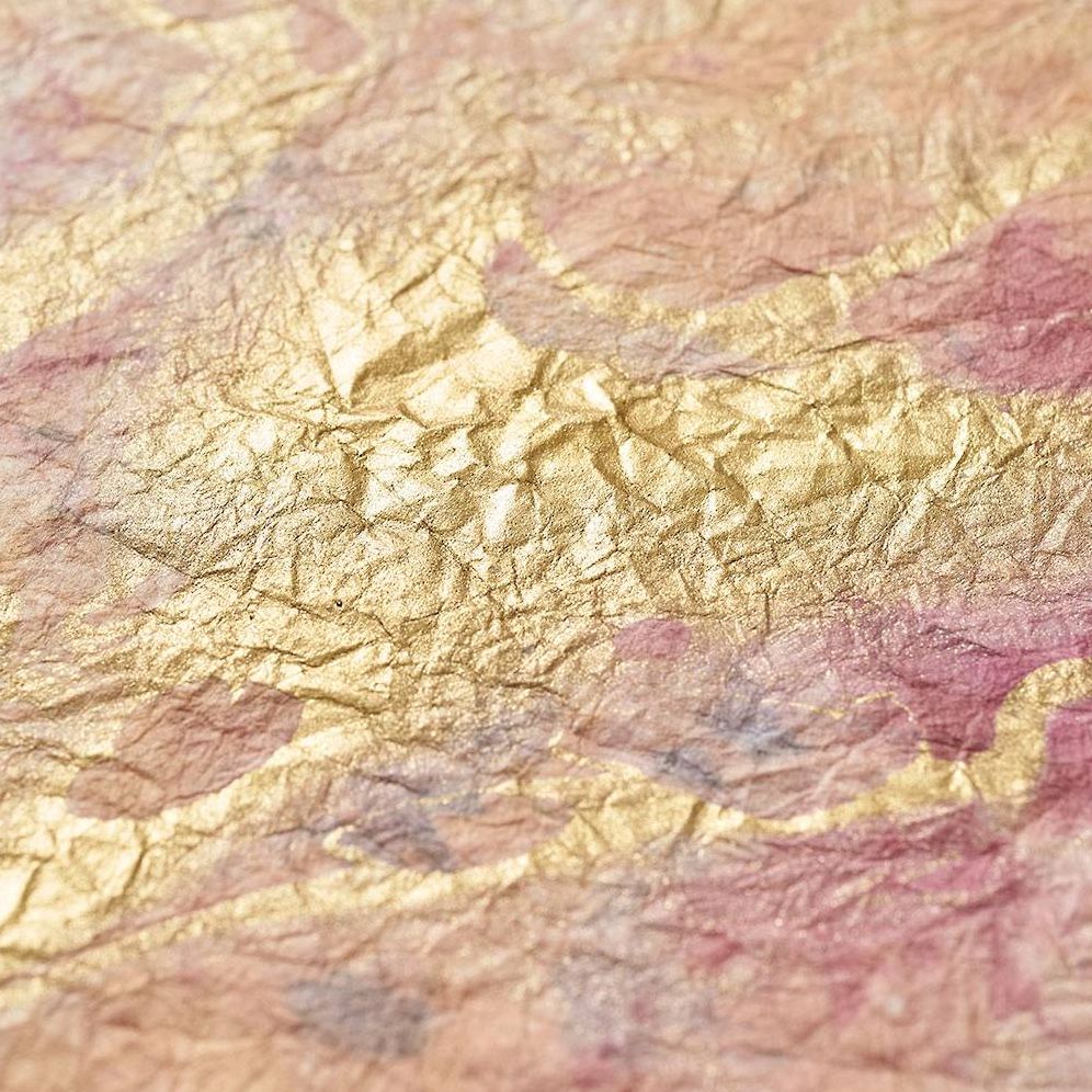 Blue/Purple/Gold Marbled Handmade Paper