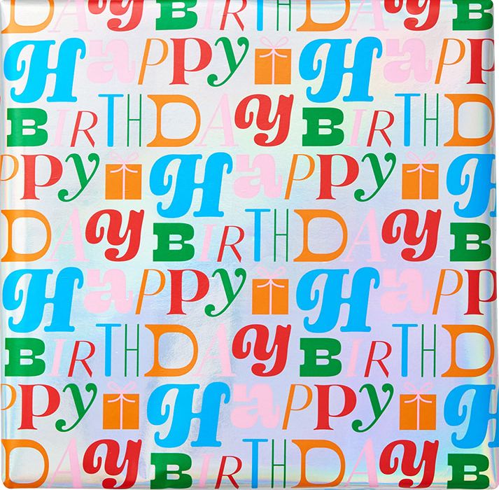 Holographic Happy Birthday Wrapping Paper