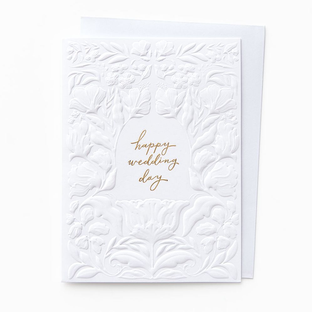 Floral Arch Embellished Wedding Card
