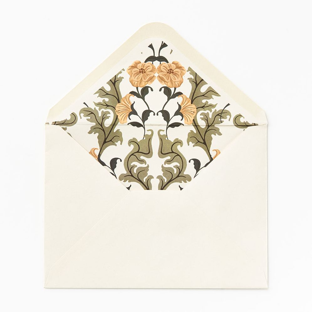 Diecut Window with Floral Pattern Embellished Wedding Card