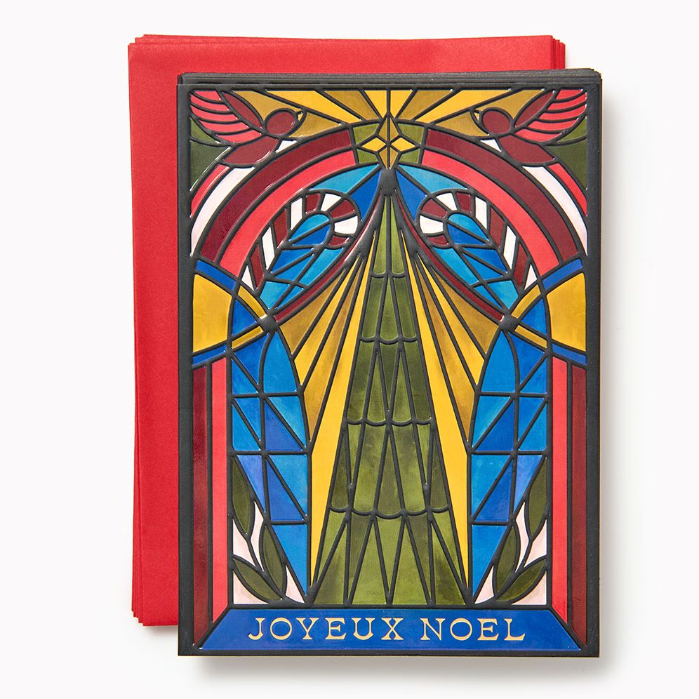 Stained Glass Tree Holiday Card Set