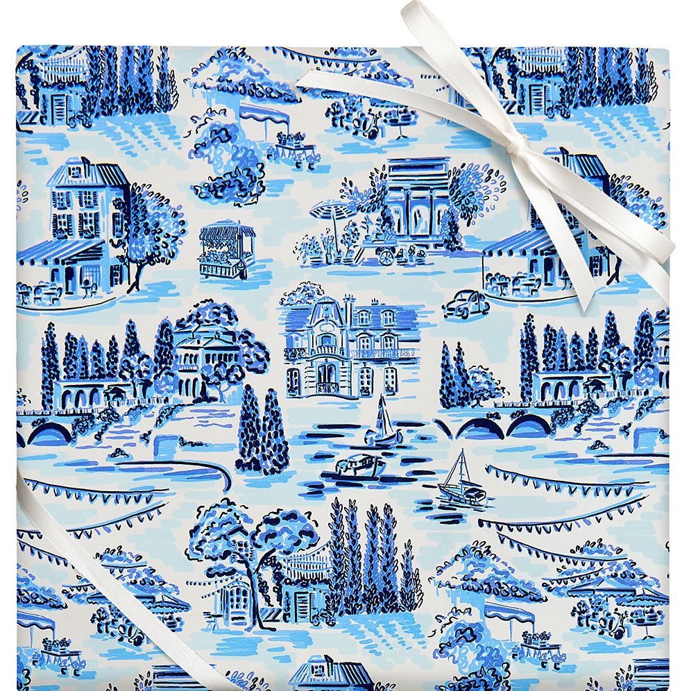 French Toile Continuous Roll Wrap