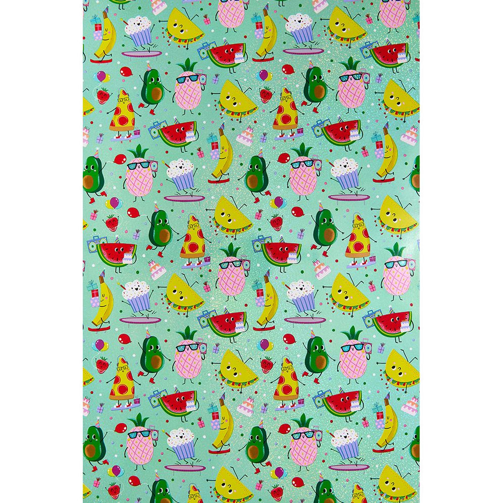 Birthday Jumble Prismatic Continuous Roll Wrap