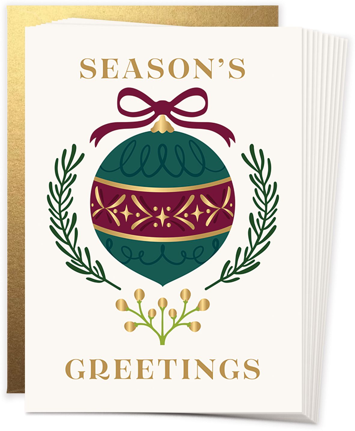 Christmas Festive Round Ornament Stationery Set