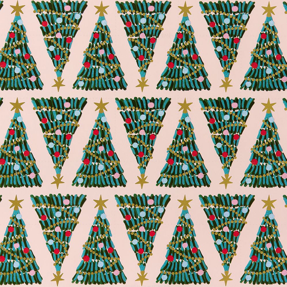 Festive Trees Continuous Roll Wrap