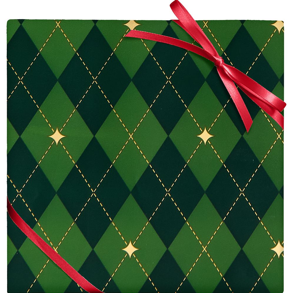 Green Argyle Continuous Roll Wrap