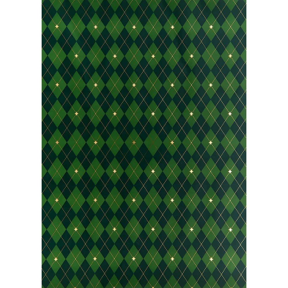 Green Argyle Continuous Roll Wrap